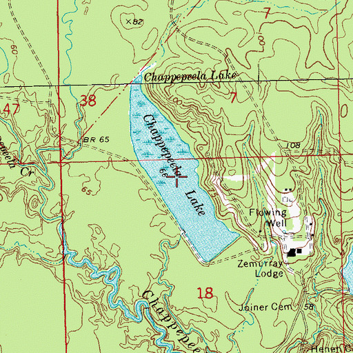 Topographic Map of Chappepeela Lake, LA