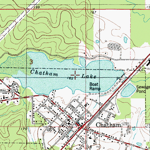 Topographic Map of Chatham Lake, LA