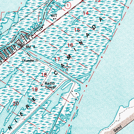 Topographic Map of Cheniere Caminada, LA