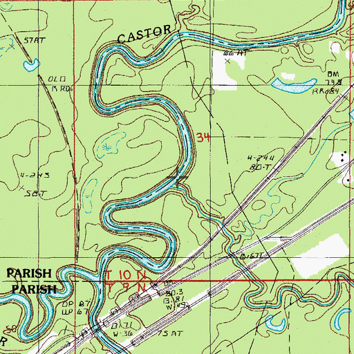 Topographic Map of Cochran Creek, LA