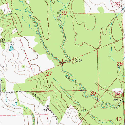 Topographic Map of Cooper Creek, LA
