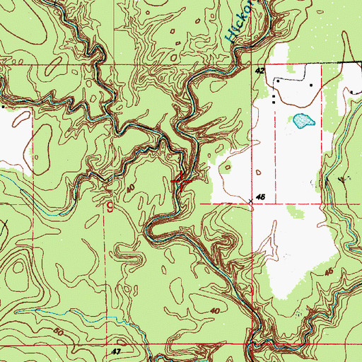 Topographic Map of Cowpen Creek, LA
