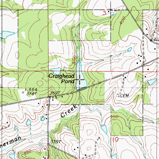 Topographic Map of Craighead Pond, LA