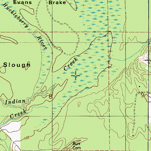 Topographic Map of Cross Bayou Lake, LA