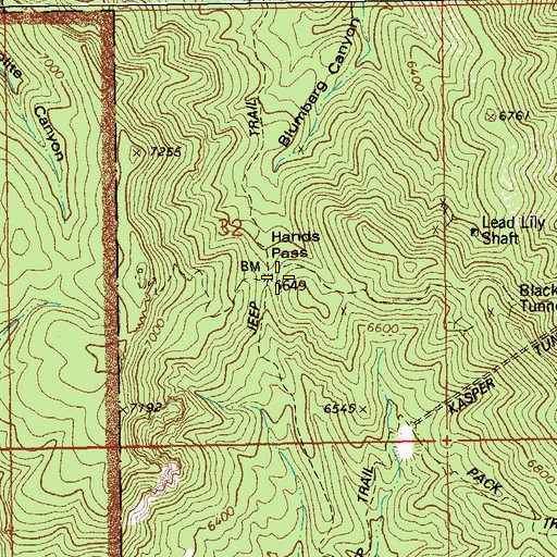 Topographic Map of Hands Pass, AZ