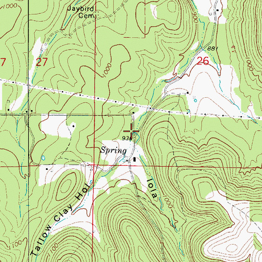 Topographic Map of Tallow Clay Hollow, AR