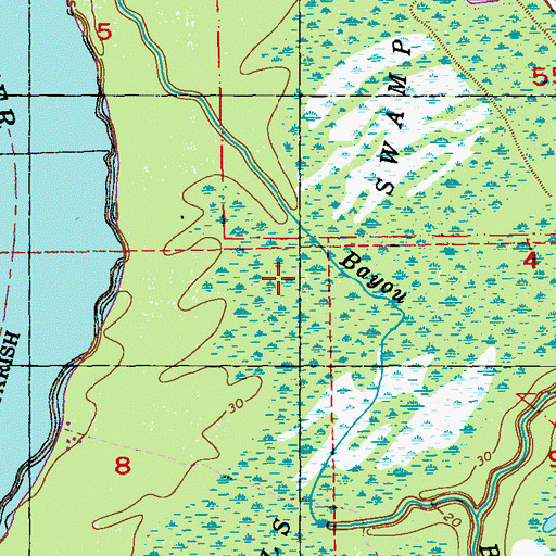 Topographic Map of Devils Swamp, LA