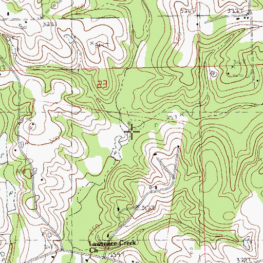 Topographic Map of East Fork Lawrence Creek, LA