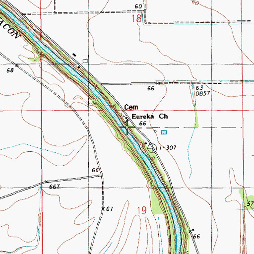 Topographic Map of Eureka Baptist Church, LA