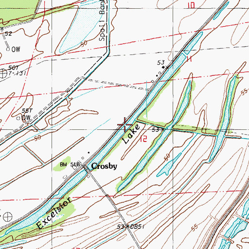 Topographic Map of Excelsior Lake, LA