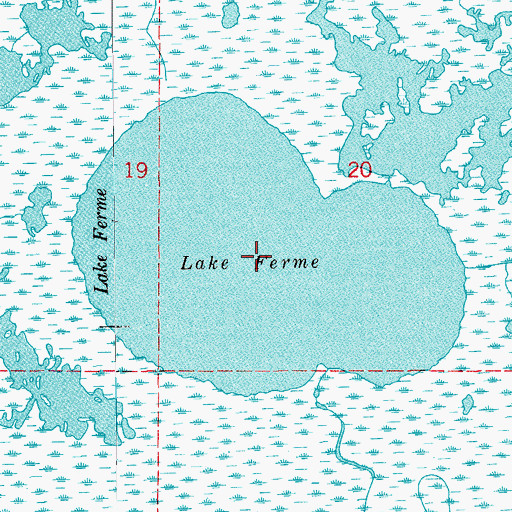 Topographic Map of Lake Ferme, LA