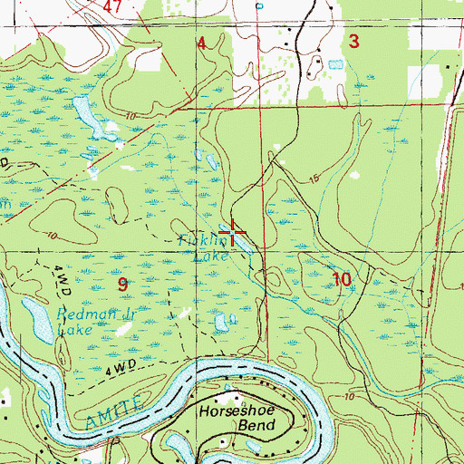 Topographic Map of Ficklin Lake, LA