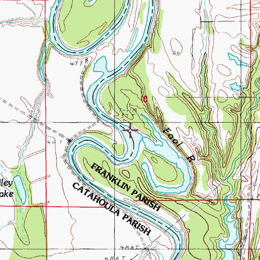 Topographic Map of Fool River, LA