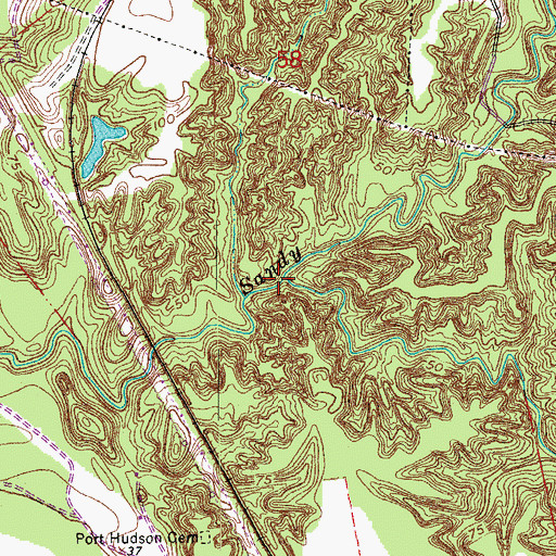 Topographic Map of Foster Creek, LA