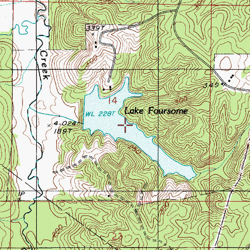 Topographic Map of Lake Foursome, LA