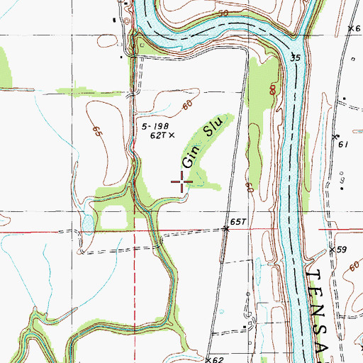 Topographic Map of Gin Slough, LA