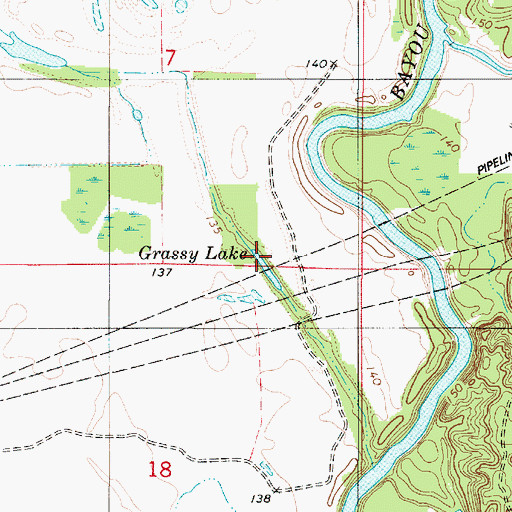 Topographic Map of Grassy Lake, LA