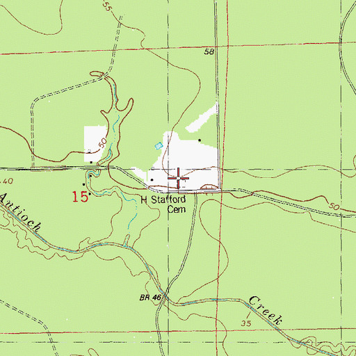 Topographic Map of H Stafford Cemetery, LA
