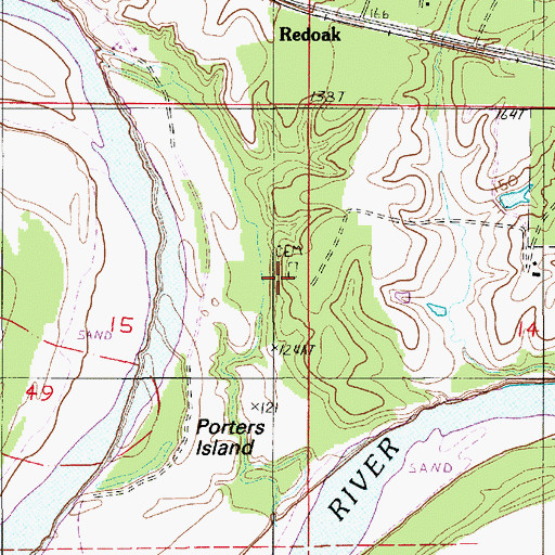 Topographic Map of Haley Cemetery, LA
