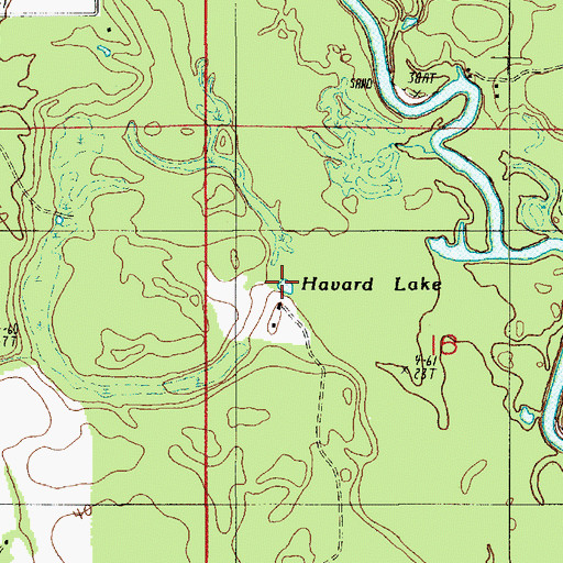 Topographic Map of Havard Lake, LA