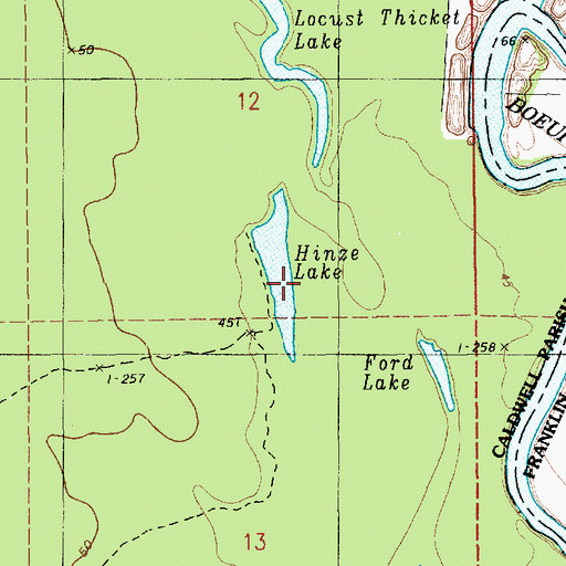 Topographic Map of Hinze Lake, LA