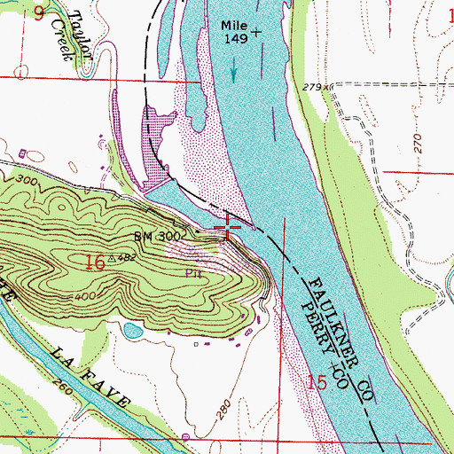 Topographic Map of Taylor Creek, AR