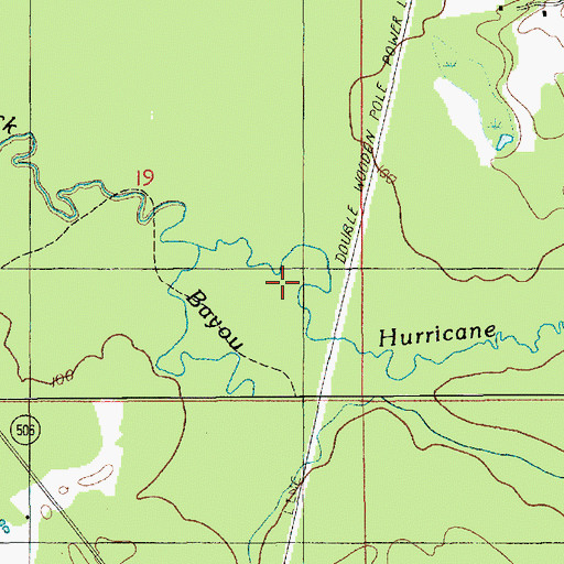 Topographic Map of Hurricane Creek, LA