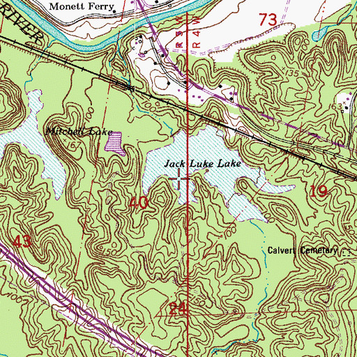 Topographic Map of Jack Luke Lake, LA