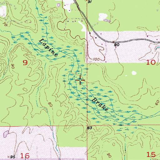 Topographic Map of Lapine Brake, LA
