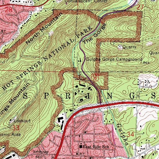 Topographic Map of The Gorge, AR
