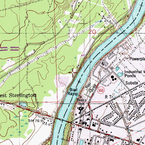 Topographic Map of Lock and Dam Number Five, LA