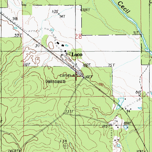 Topographic Map of Loco, LA