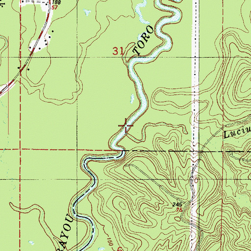 Topographic Map of Lucius Branch, LA