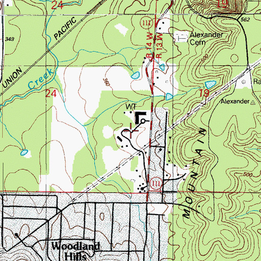 Topographic Map of Thomas McRae Tuberculosis Home, AR