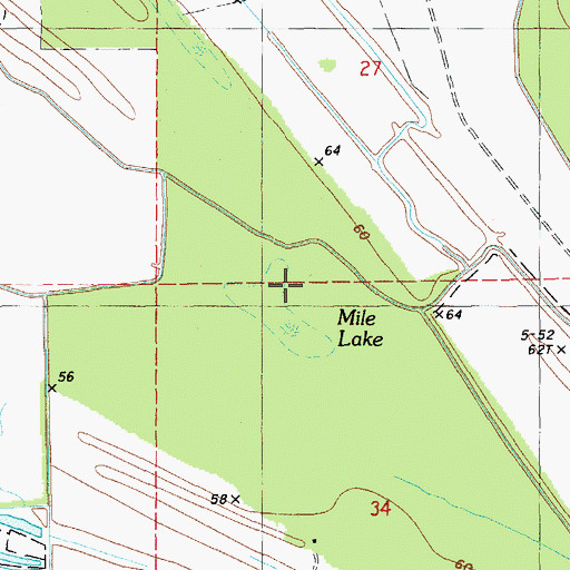 Topographic Map of Mile Lake, LA
