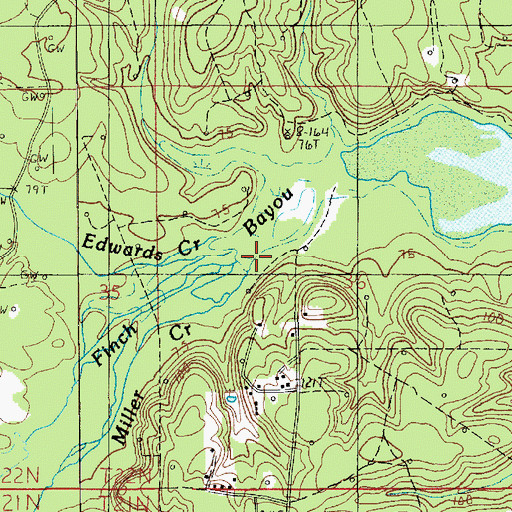 Topographic Map of Miller Creek, LA