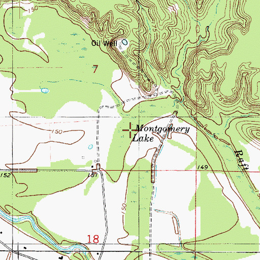 Topographic Map of Montgomery Lake, LA