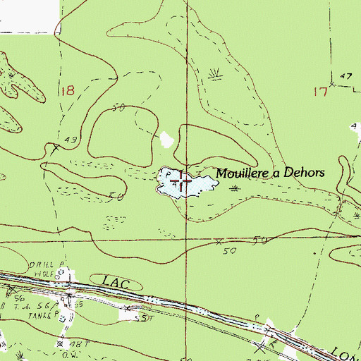 Topographic Map of Mouillere a Dehors, LA