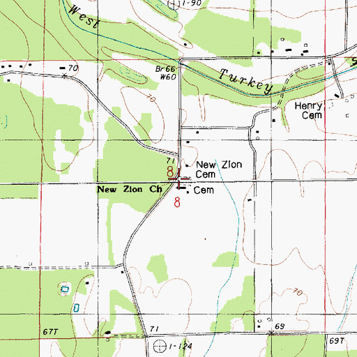 Topographic Map of New Zion Baptist Church, LA