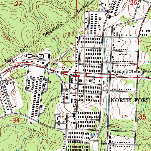 Topographic Map of North Fort Polk, LA