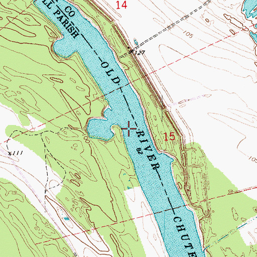 Topographic Map of Old River Chute, LA