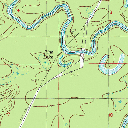 Topographic Map of Pine Lake, LA