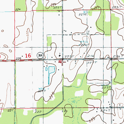 Topographic Map of Tilton Church, AR