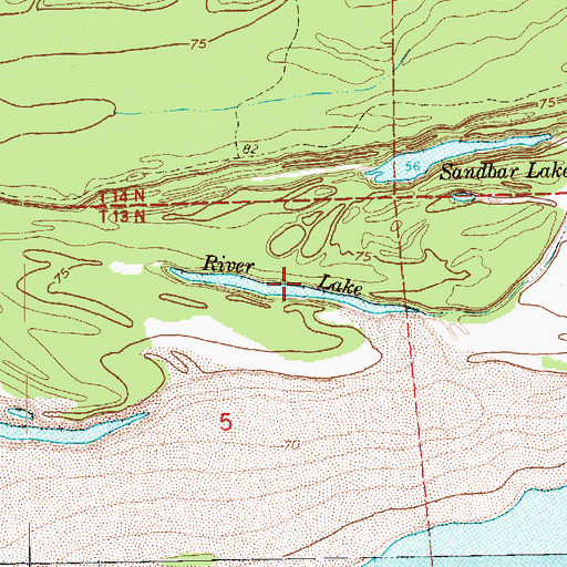 Topographic Map of River Lake, LA