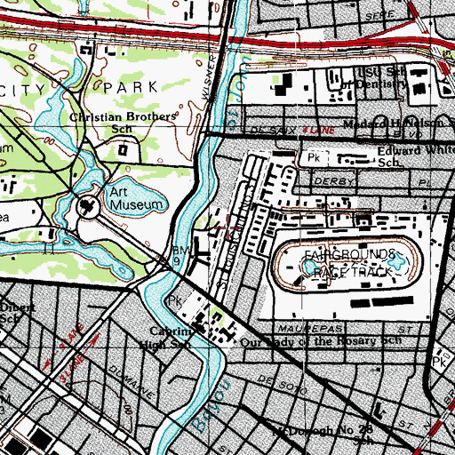 Topographic Map of Saint Louis Cemetery Number 3, LA