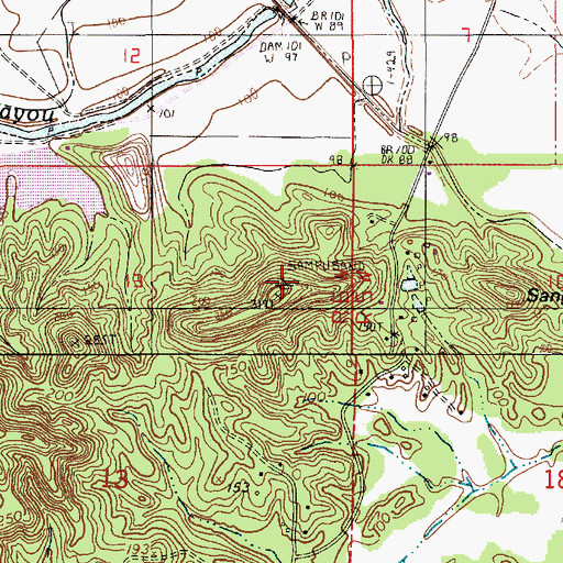 Topographic Map of Sang Pour Sang Hill, LA
