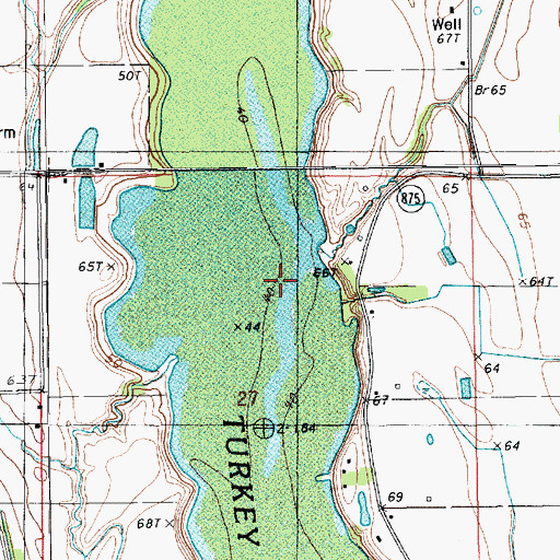 Topographic Map of Sims Lake, LA