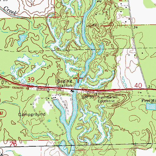 Topographic Map of Skulls Creek, LA