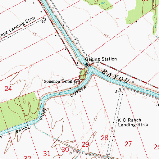 Topographic Map of Solomon Temple, LA