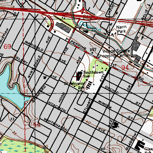 Topographic Map of Southdowns Preschool Center, LA